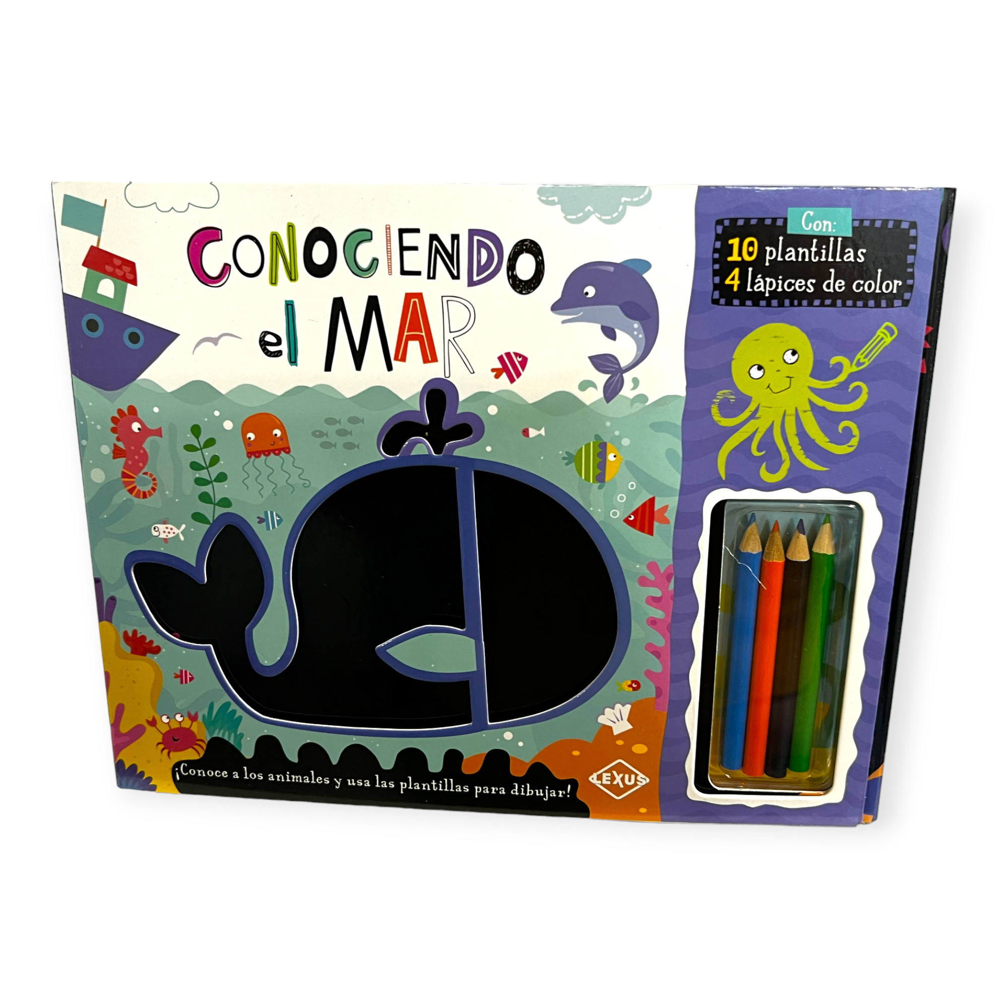 Conociendo el Mar – Libro con Plantillas y Lápices de Colores