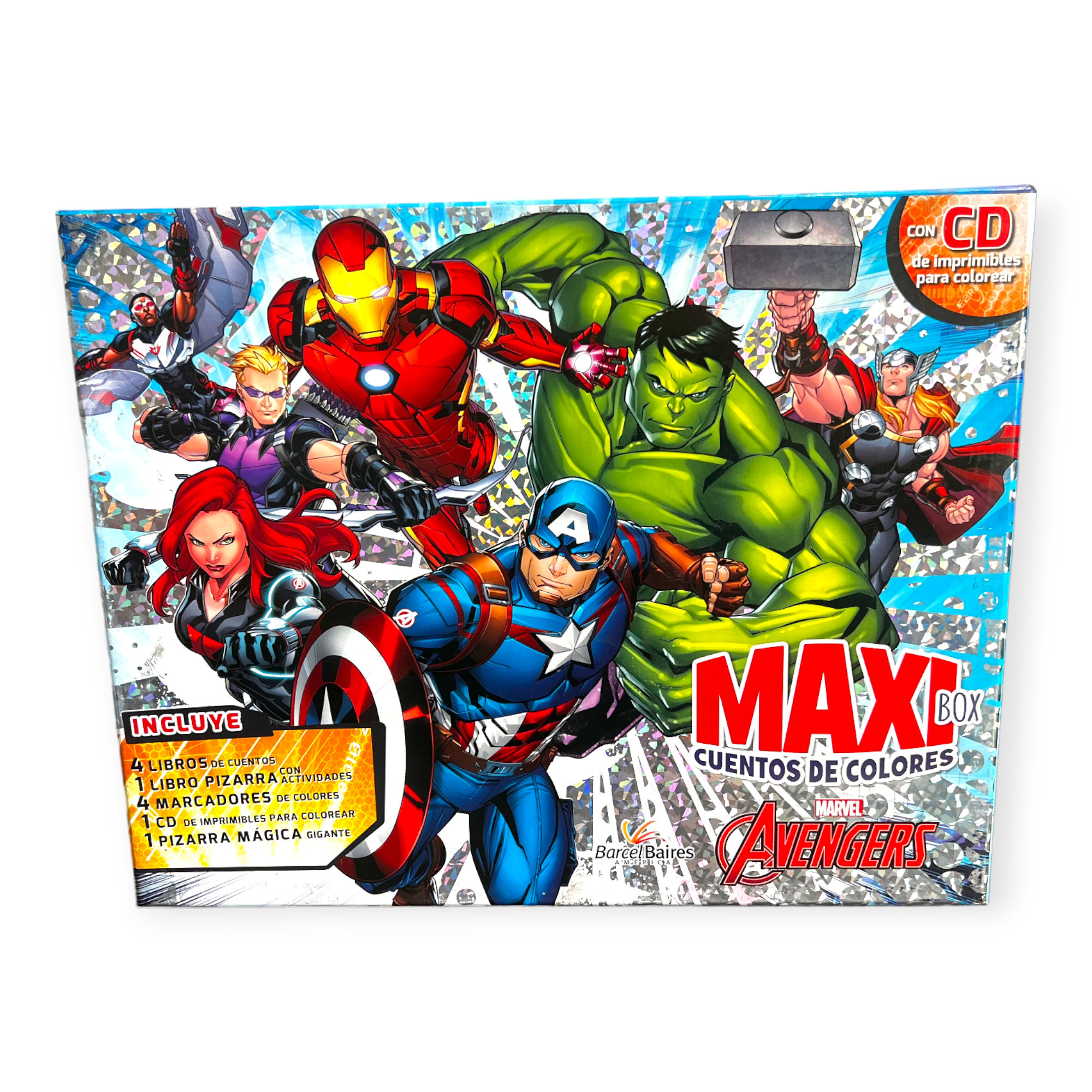 Maxi Box Avengers – Libros, Pizarra Mágica y CD